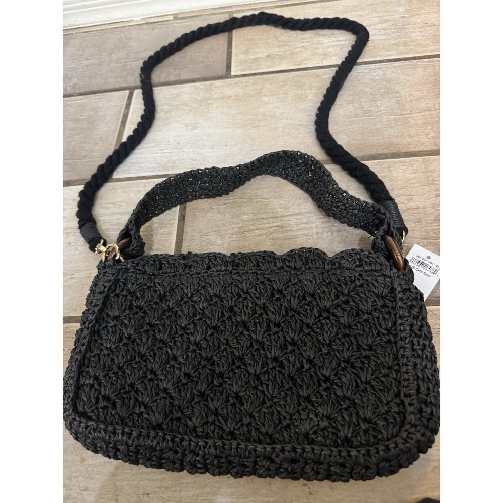 American Eagle Crossbody Handbag Purse Crochet Black NWT